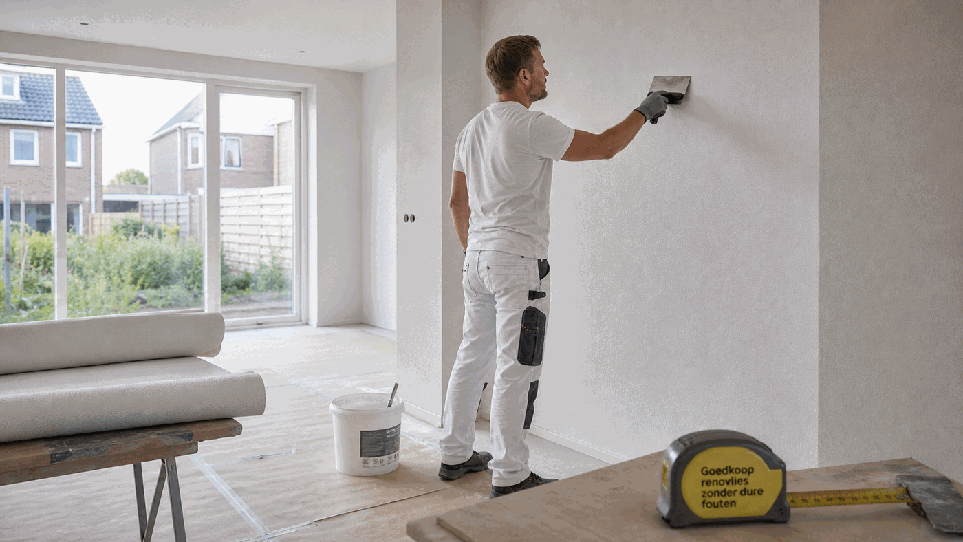 Strakke wandafwerking met renovlies of glasvlies